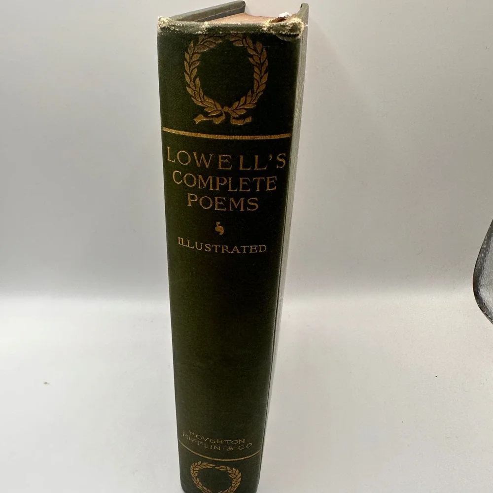 James Russell Lowell Complete Poems 1899 Household Edition Antique Gilt Green‎